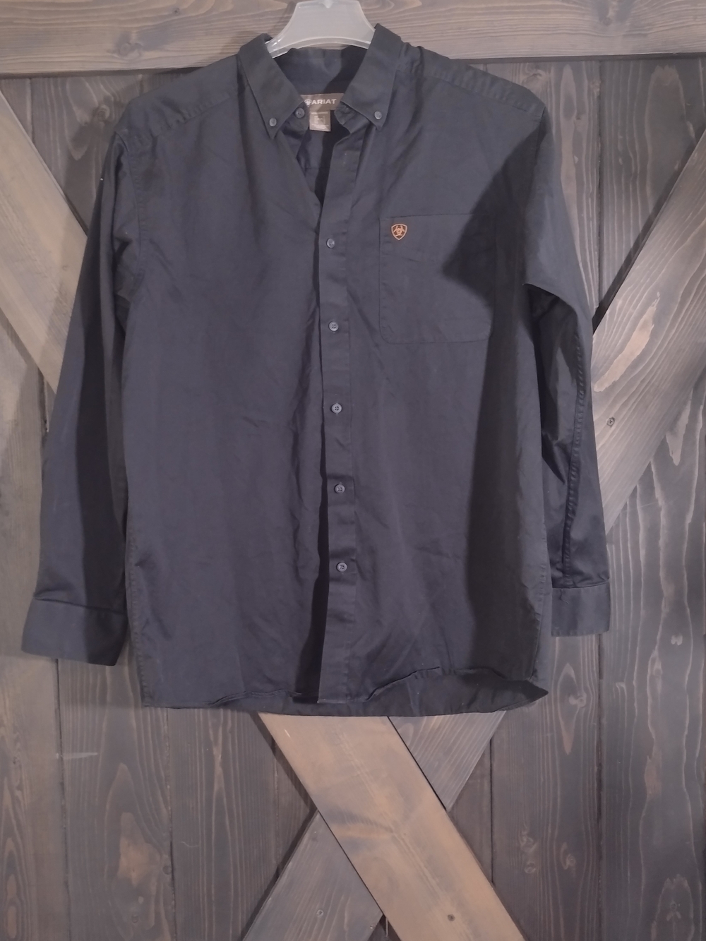 Ariat Men's Black Button-Down Shirt Size Large